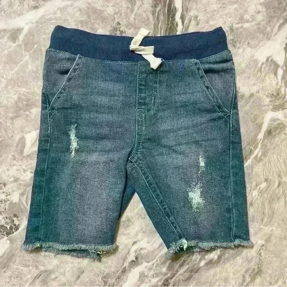 Epic Threads toddler Jersey Pull On Shorts blue denim Drawstring Size 4T - Picture 1 of 6